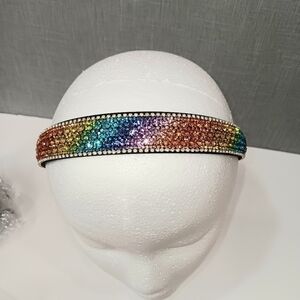 Sparkly Rhinestone Headband Fashionista Chic Bohemian Summer Fun Rainbow LGBTQ+